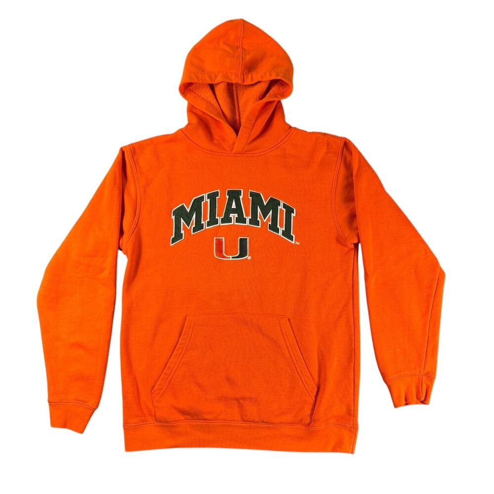 Genuine Stuff Hoodie Hooded Sz Small Sweatshirt Miami Hurricanes Orange